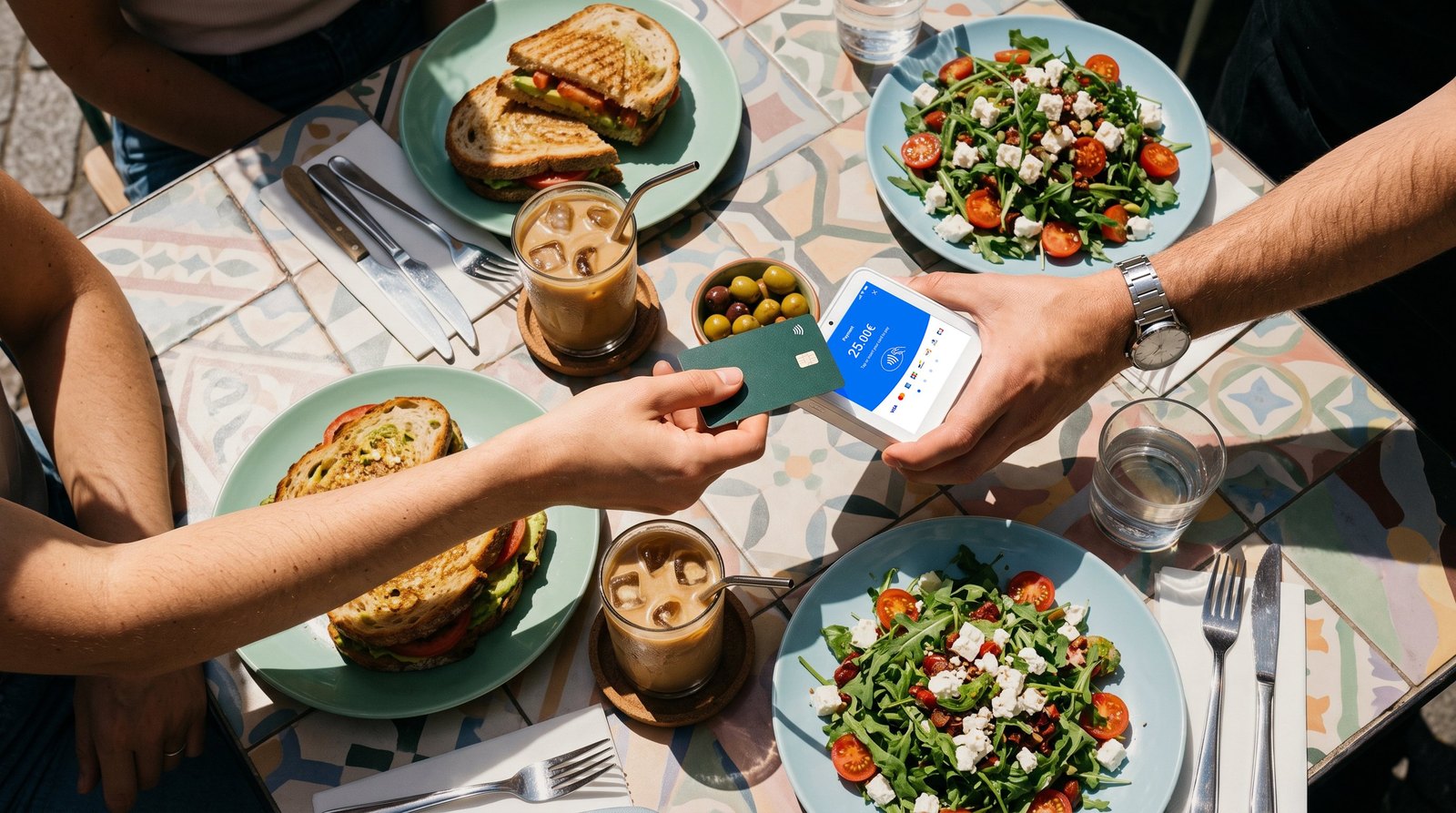 Pagamento al tavolo di un locale con myPOS Flex