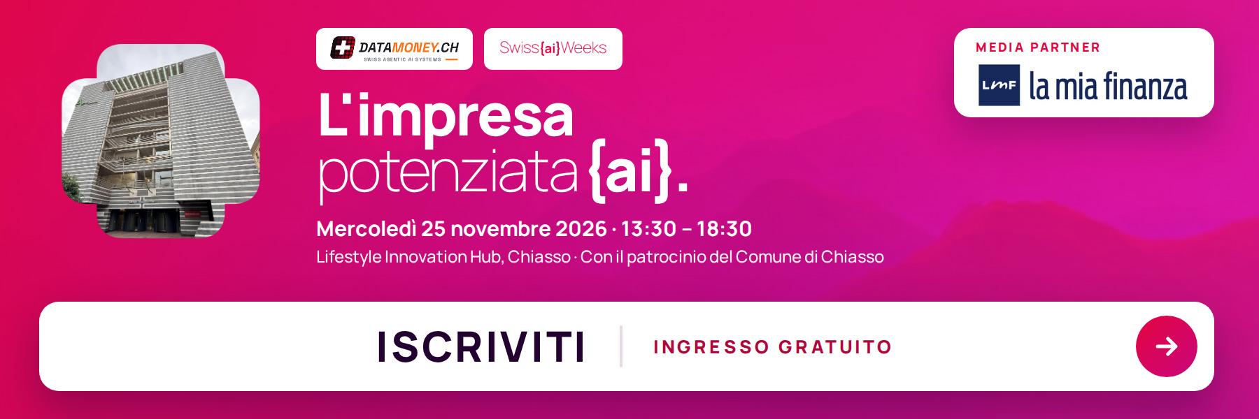 L'impresa potenziata - evento Datamoney 25 novembre 2026, iscriviti, ingresso gratuito