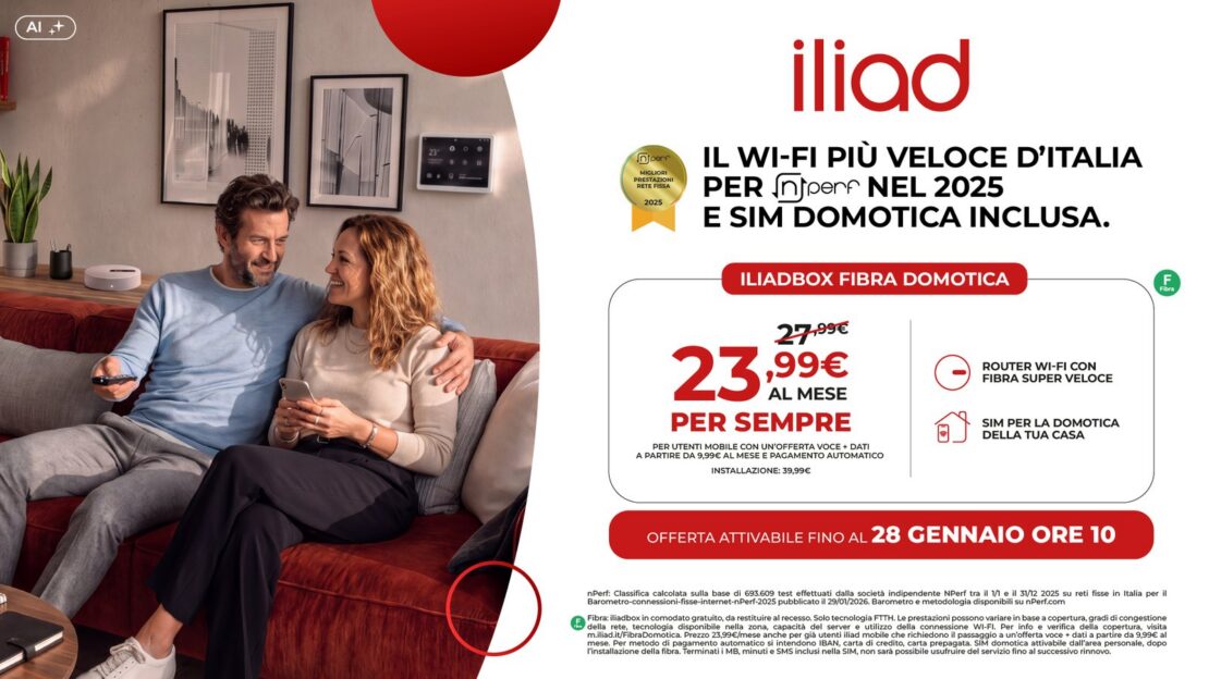 Iliad abbina la fibra a una SIM per antifurti e caldaie